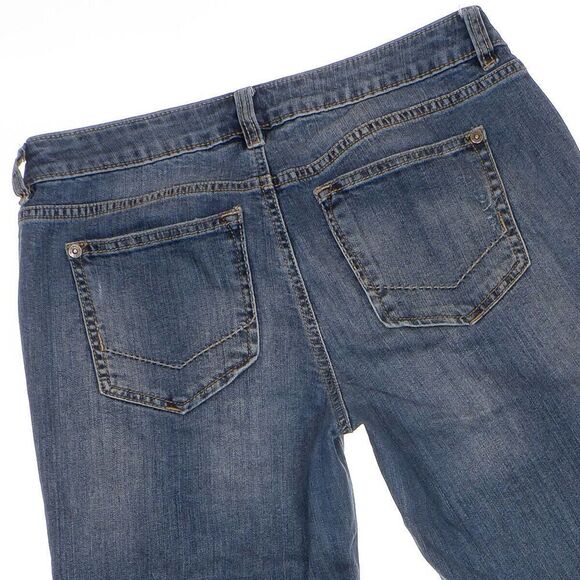 Apt 9 Jeans Womens Size Modern 4 Capri Crop Distressed Cuffed Blue Measure 30x17 - Picture 3 of 8